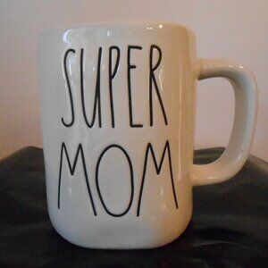 Super Mom White Mug - Rae Dunn Artisan Collection by Magenta 4.75"T